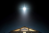 A bright star over a manger