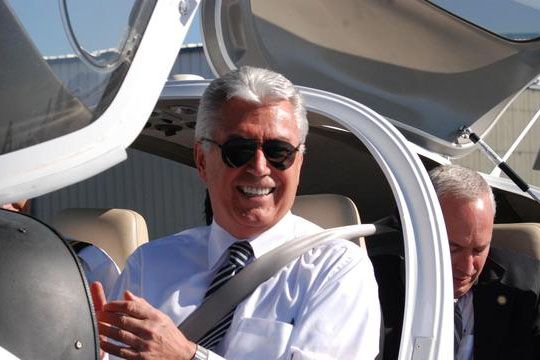 President Uchtdorf in a plane