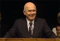 Dallin H Oaks smiles while giving a devotional